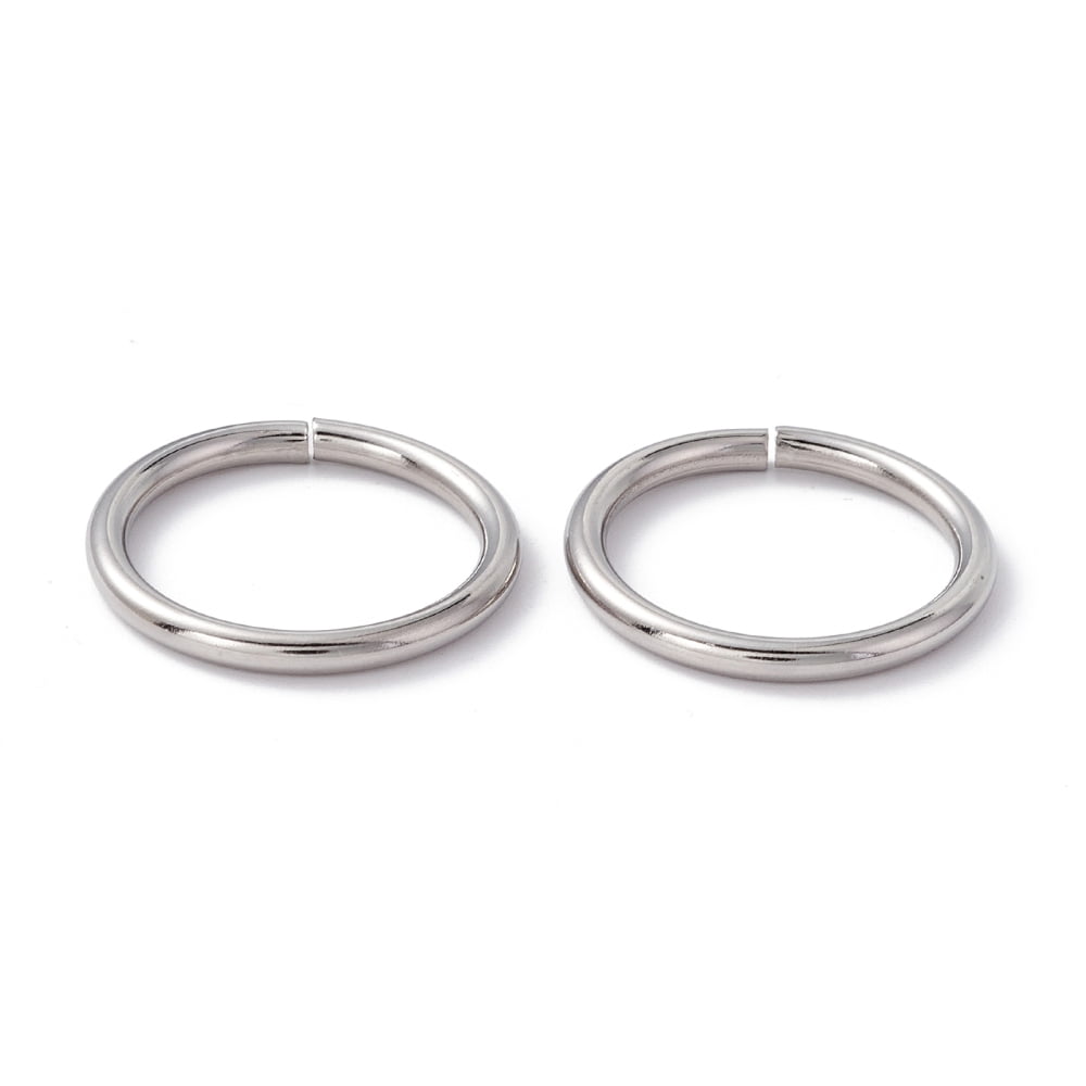 1000pc Non-Tarnish 304 Stainless Steel Jump Rings Open Jump Rings Round Stainless Steel Color 20x2mm Inner Diameter: 16.2mm