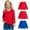 Red, variant on 3 Pack Cotton Long Sleeve Tee Shirts Basic Crewneck T-Shirts for Boys/Girls/Toddlers Long-Sleeve T-Shirts