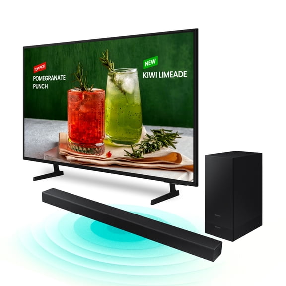 Combo TV Pantalla Samsung 75'' UHD 4K BEF-H + Barra de Sonido 2.1Ch T420 Smart Sound Negro