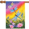 thumbnail image 1 of Dusk Dragonflies 28x40 Bright Colorful Sunset Dragonfly House Flag, 1 of 2