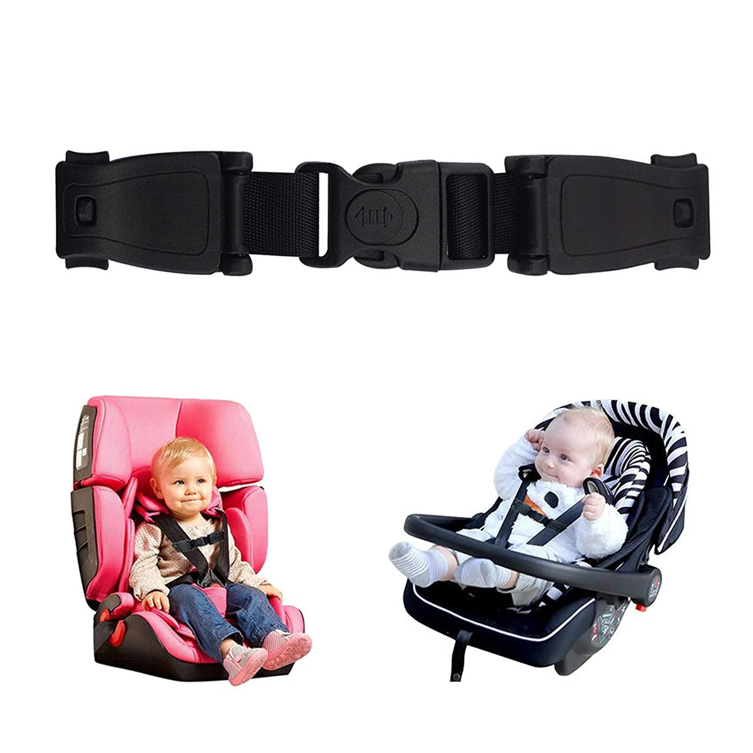 Hot Car Baby Safety Seat Strap Belt Harness Chest Child Clip Safe Buckle Black 