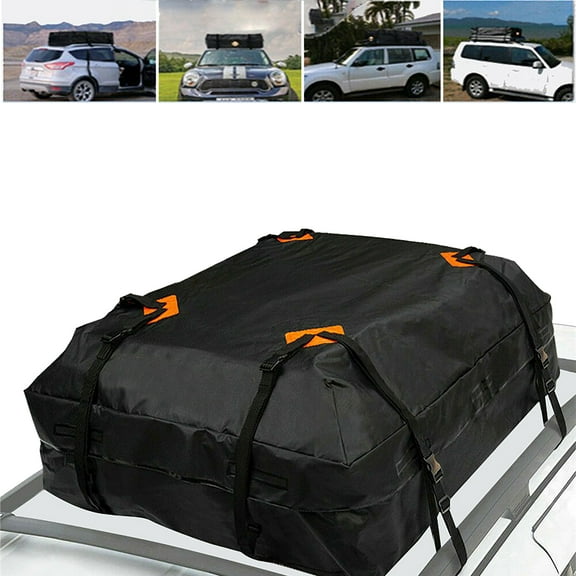 Pecham Car Rooftop Cargo Carrier Bag, 15 Cubic Feet 100% Waterproof Heavy Duty 420D Car Roof Bag for All