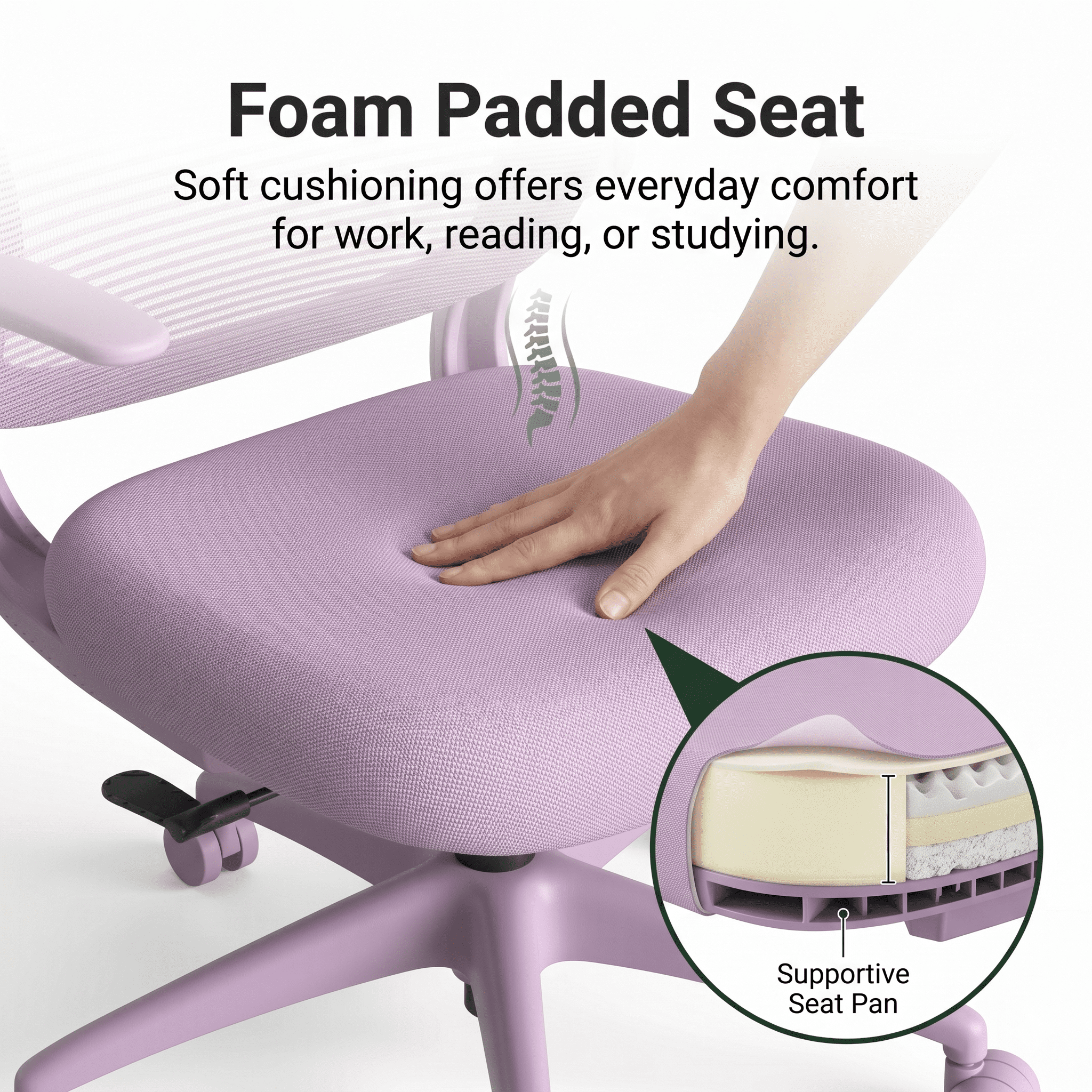 Homy Casa Armless Mesh Office Chair with Flip-Up Armrests, Ergonomic Swivel Desk Chair