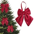 thumbnail image 2 of Red Christmas Bows Outdoor Decorations, Large Christmas Tree Topper Bow, Pre-Tied Velvet Fabric Wreath Bow Hanging Ribbon Bow for Xmas Home Front Door Party Holiday Decor, 2 of 7