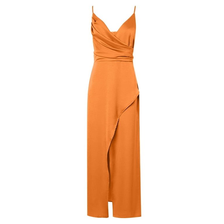 Yuwull Summer Dress Women's Wedding Guest Dresses Elegant Casual Sleeveless  Solid Color Maxi Dress Beautiful Back Party Cocktail Dresses - Walmart.com