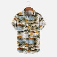 thumbnail image 4 of Men Floral Print Hawaiian Shirts Fashion Tropical Beach Shirt Big and Tall Aloha Tshirt Short Sleeve Button Up Shirts, 4 of 6