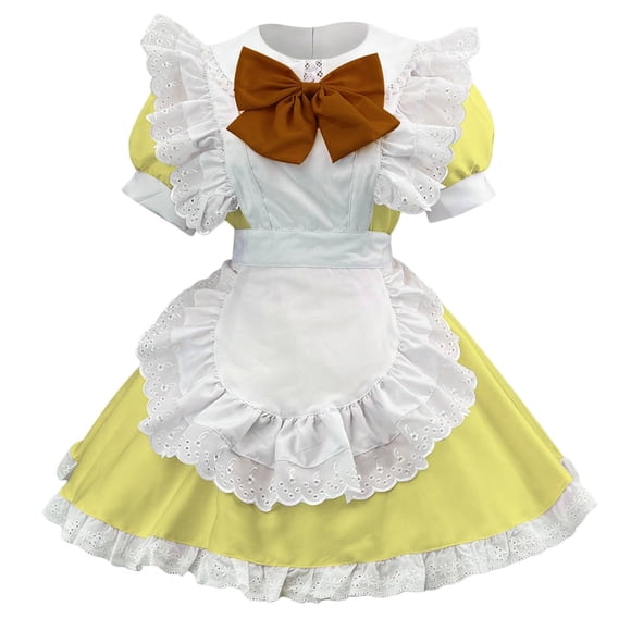 NMMUED Halloween Clothes for Women Womens Halloween Costumes Gothic Dress Womens Halloween Apparel Gothic Clothes for Women Halloween Costumes for Women Victorian Dress for Women Yellow L