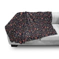 thumbnail image 2 of Floral Soft Flannel Fleece Throw Blanket, Repetitive Forest Roses Flowers Autumn Leaves, Cozy Plush for Indoor and Outdoor Use, 60" x 80", Indigo Coral Dark Tan, by Ambesonne, 2 of 5
