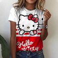 thumbnail image 5 of Camiseta con estampado 3D de Hello Kitty para mujer y niña, de moda, de dibujos animados, estilo Harajuku, cuello redondo, manga corta, unisex, de verano, 3XL, 5 of 5