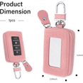 thumbnail image 2 of YSTINNG Car Key Fob Case for Replacing Old Key Fob Cover,Genuine Leather Car Key Case Holder with Key Ring & Keychain (Pink) DYF329-2599, 2 of 7