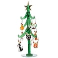 thumbnail image 2 of Glass Christmas Tree with Cat Wine Charm Ornaments-9", 2 of 6