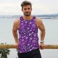 thumbnail image 6 of Picia Purple Snowflakes Printed Men’s Performance Tank, Men's Workout Tank Top Moisture-Wicking Tank Top Muscle tee, Breathable Workout Shirt-XX-Large, 6 of 7