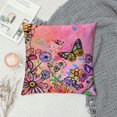thumbnail image 2 of SHANXI Hippie Art Flower Doodles Throw Pillow Covers Pillow Cushion Cases Square Pillowcases for Sofa Bedroom Living Room Car, 12x12in, 2 of 5