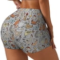 thumbnail image 1 of Balery Funny Chicken Pantalones cortos de entrenamiento estampados para mujer, sin costuras, ajustados, para gimnasio, yoga, correr, deportes, ejercicio activo, fitness.-X-Large, 1 of 8