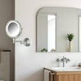 thumbnail image 2 of Jerdon Wall-Mounted Makeup Mirror With Lights - Direct-Wired Lighted Makeup Mirror with 8X Magnification & Nickel Finish - Model HL88NLD, 2 of 9