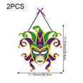 thumbnail image 2 of Jiibva Mardi Gras Door Decorations Porch Sign, New Orleans Mardi Gras Decorations Door hanger, Masquerade Mask Carnival Parades Party Wall Window Hanging Decorations, 2 of 7