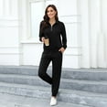thumbnail image 2 of Yesfashion 2 Piece Sweatsuits Outfits For Women 1/3 Zip Pullover Jogger Sets With Pockets, 2 of 5