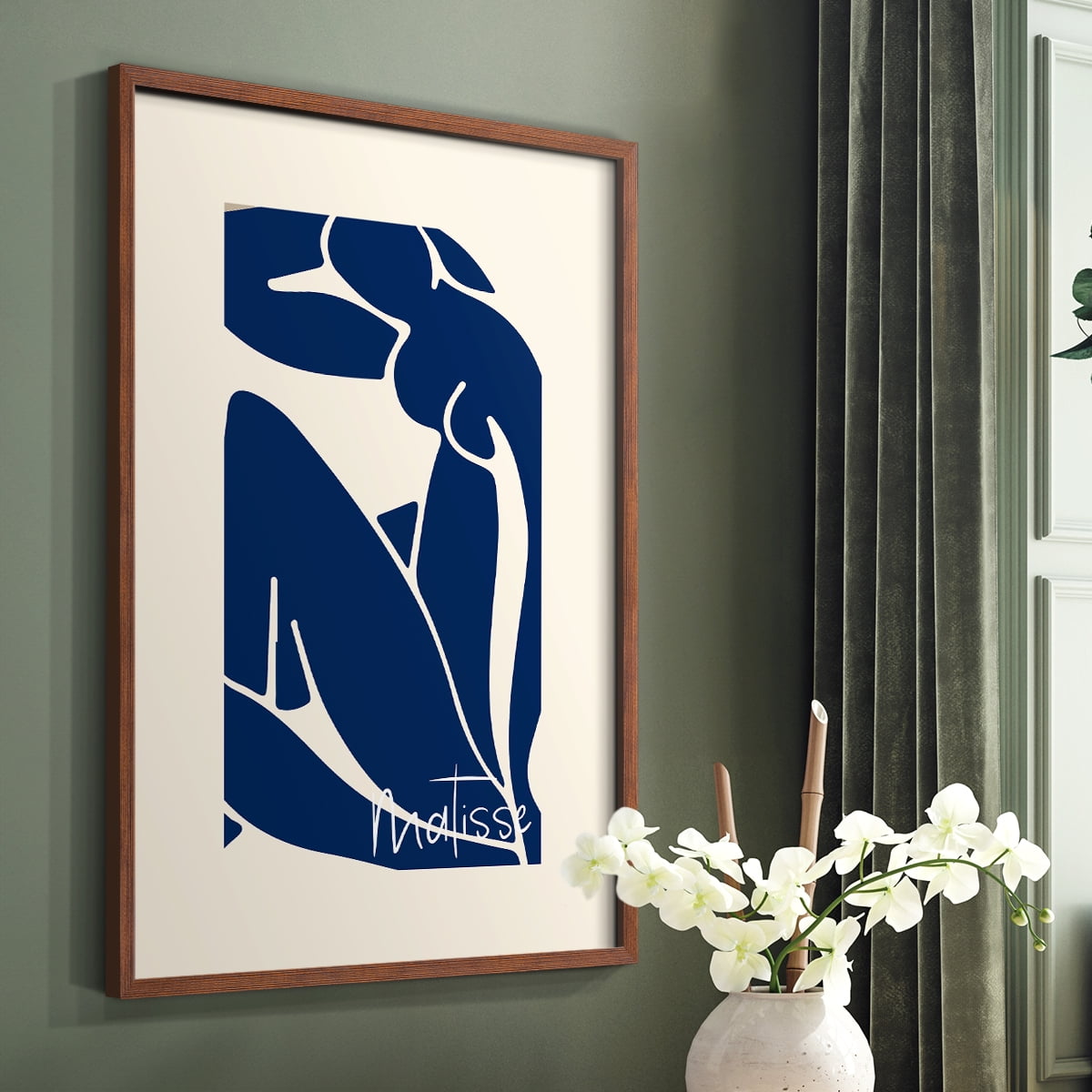 Matisse CCCIV - Brown Framed Wall Art Print, Solid Wood Frame, 11 x 14 Framed Print, Ready to Hang