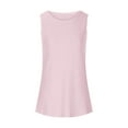 thumbnail image 6 of VEKDONE Waffle Tank Tops for Women Summer Sleeveless Crewneck Tunics Tops Solid Color Loose Lounge Tanks Soft Comfy Lightweight Vests Pink Large, 6 of 7