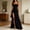 Black, variant on Women's Elegant Square Neck Evening Gown Sleeveless Bodycon Maxi Dress with Thigh High Slit Backless Formal Party Prom Dress Black L