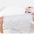 thumbnail image 4 of TEVEQ Women's Underwear Lace Shorts Mid Waist Breathable Cheeky Panties Boyshorts Underwear Women for Women Lace Waist See Through Cotton Crotch Women Flat Angle White Xs, 4 of 7