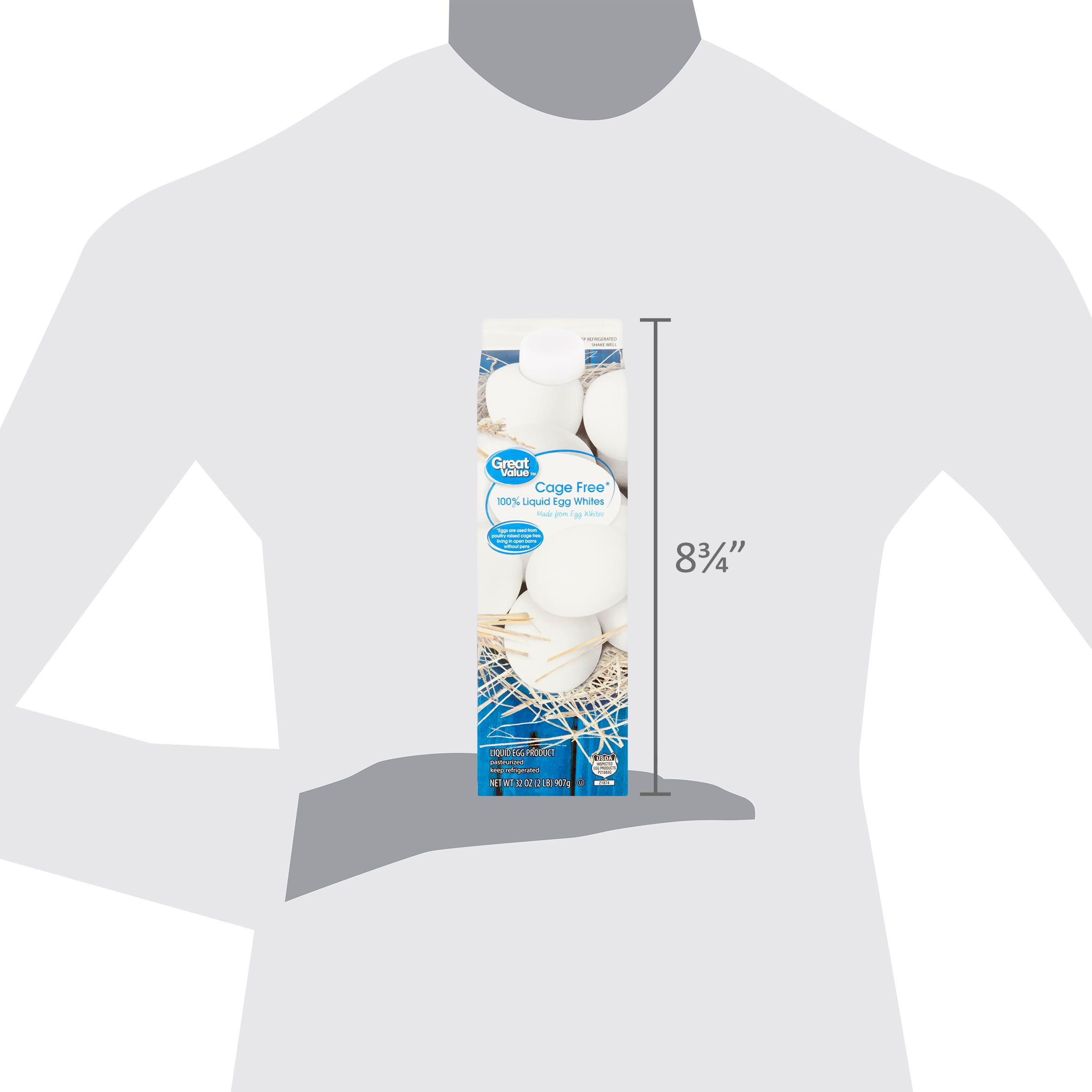 Great Value Cage-Free 100% Liquid Egg Whites, 32 oz