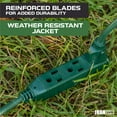 thumbnail image 6 of Iron Forge Cable 3 Outlet Power Strip Extension Cord 25 ft, 16/3 SJTW Heavy Duty Weatherproof Green Extension Cord with Multiple Outlets 3 Prong, 6 of 8