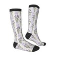 thumbnail image 3 of Balery Lavender Flowers Printed Novelty Socks Men's Women's Crew Socks Sports Socks Knee High Socks Cotton Socks Quirky and Cool Socks, 3 of 9