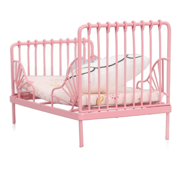 Cama De Casa Muñeca, Cama De Metal De Muñeca Cama En Miniatura Muebles De Muebles De Muñecas Dormitorio De Cama Dollhouse
