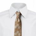 thumbnail image 2 of Vintage Necktie, Flora Japanese Motifs, Dress Tie, 3.7", Pale Caramel and White, by Ambesonne, 2 of 3