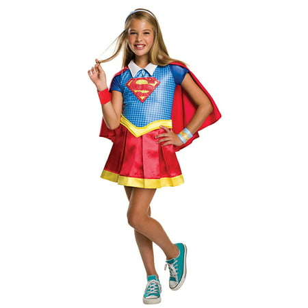Costume Kids DC Superhero Girls Deluxe Supergirl Costume, Small, NOTE: Costume sizes are different from clothing sizes; review the Rubie's size chart when.., By Rubie's
