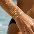 thumbnail image 2 of Turandoss Dainty Bracelets for Women Non Tarnish May Emerald Green Birthstone Bracelet Birthday Gifts for Women Mom 14K Gold Plated Bracelet Stack Set Beaded Bracelet Jewelry Gifts, 2 of 8
