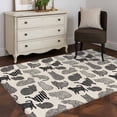 thumbnail image 3 of Black Cat Area Rugs 4'x6', Washable Small Throw Rugs for Office Bathroom, Rustic Striped Geometric Abstract Indoor Outdoor Rug Non-Slip Low Pile Carpet Runner Reversible Floor Mats, 3 of 8