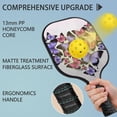 thumbnail image 2 of Pickleball Paddles Set Of 2, Fiberglass Surface, Vintage Floral & Butterfly, 4 Balls & Bag, 2 of 5