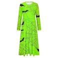 thumbnail image 3 of WXLWZYWL Womens Halloween Dress Plus Size Womens Dresses Fall 2024 Floral Printed Long Dress Long Sleeve Round Neck Sundress, 3 of 4