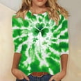 thumbnail image 2 of BLVB Womens 3/4 Sleeve St. Patrick's Day T-Shirts Shamrock Crew Neck Spring Graphic Tee Tops Casual Fashion Shirts, 2 of 5