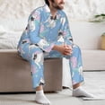 thumbnail image 5 of Mens Pajamas Set, Cute French Bulldog Flowers Button Down Long Sleeve Loungewear Sleepwear Pjs sets for Men, 5 of 5