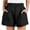 Black, variant on Plus Size Linen Shorts for Women Summer Comfy Casual Beach Shorts with Pockets Drawstring Elastic Waist Pants Beige M