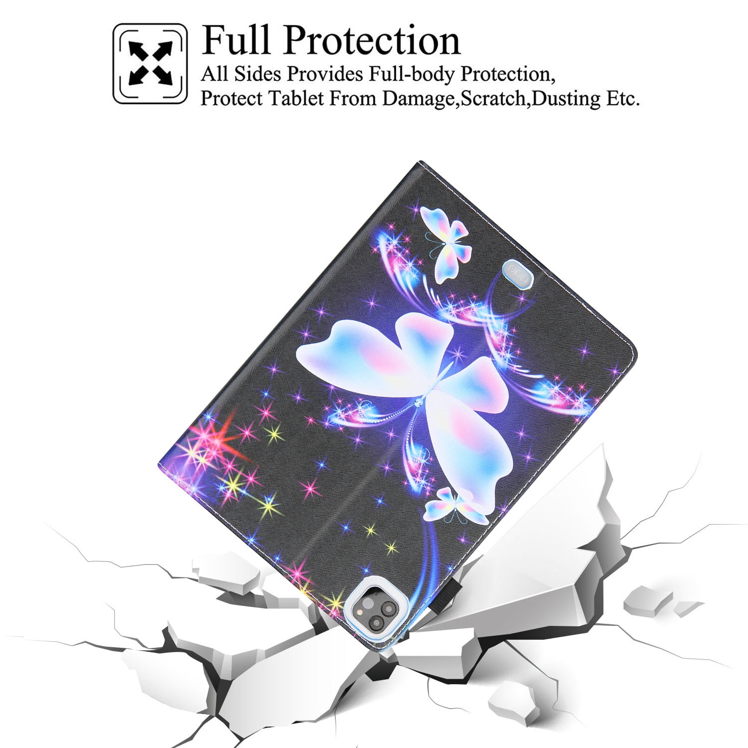 iPad Air 4th Gen Case 10.9", iPad Pro 11 Case 2021/2020/2018, Allytech PU Leather Slim Auto Sleep Wake Shockproof Kickstand Pencil Holder Case Cover for Apple iPad Air 4, iPad Pro 11,Butterfly