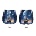thumbnail image 3 of Balery Moonlit Night Sea Sailboat Pantalones cortos deportivos para mujer con forro y dos bolsillos, elásticos, para entrenamiento, gimnasio, yoga-X-Large, 3 of 7