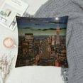 thumbnail image 2 of COMIO Decorative Throw Pillow Covers Skyscraper Blue Panoramic New York Skyline View by Night America City Cityscape Cloud Empire Square Cushion Case for Home Decor, 2 of 5