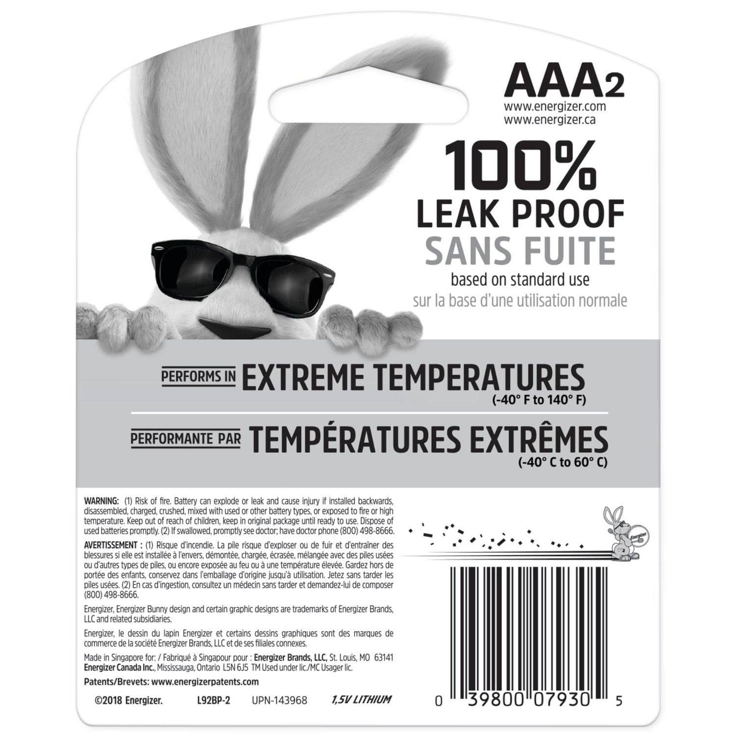 Energizer Ultimate Lithium AAA Batteries (2 Pack), Triple A Batteries, Pack of 2 batteries