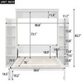 thumbnail image 6 of Voqoomkl Full Murphy Bed with Shelves and Under Bed Storage, Solid Wood/MDF (White), 6 of 9