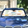 thumbnail image 5 of Foldable Car Windshield Sunshade UV Sun Visor Protector Blocks UV Rays Keeps Vehicle Cool 57x31.5 Inch Pastel Basketball Doodle Pattern, 5 of 8