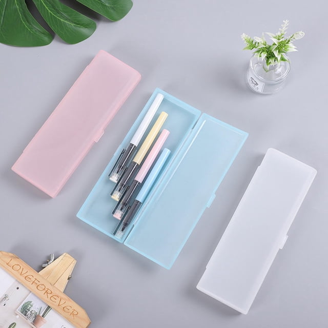 Xihbxyly Estuche para Lápices Color Macarrón, Cierre a Presión, Gran Capacidad, Apilable, para Uso En Oficina y Escuela, Organizador de Escritorio, Plástico, 20 X 7 Cm.