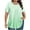 Green, variant on Plebaso Women's Plus Size Tops Short Sleeve Pleated Blouses Casual Crewneck Summer Loose Tunic Shirts