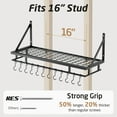 thumbnail image 6 of 30-Inch Kitchen Pan Pot Rack Wall Mounted Hanging Storage Organizer Wall Shelf with Hooks Matte Black, 6 of 15