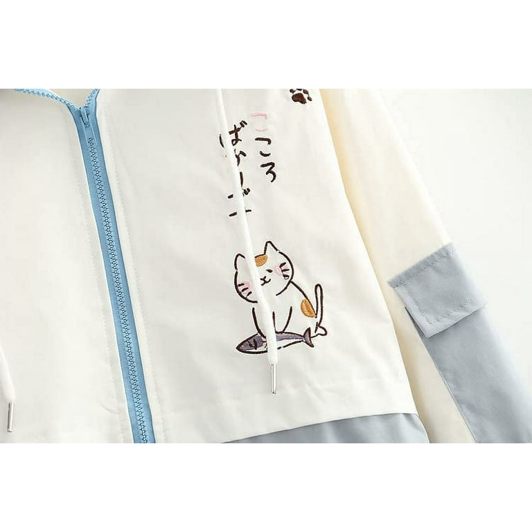CoCopeaunt Women Full Over Face Hoodie, Japanese Cute Shark