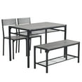 thumbnail image 3 of Enyopro 4 Piece Modern Fiberboard & Metal Storage Dining Table Set, Gray, 3 of 10