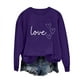thumbnail image 1 of Sudadera Penkiiy Valentine para mujer: lindas camisetas del día de San Valentín Love Heart Graphic Print Suéter de manga larga Tops XS Purple, 1 of 5